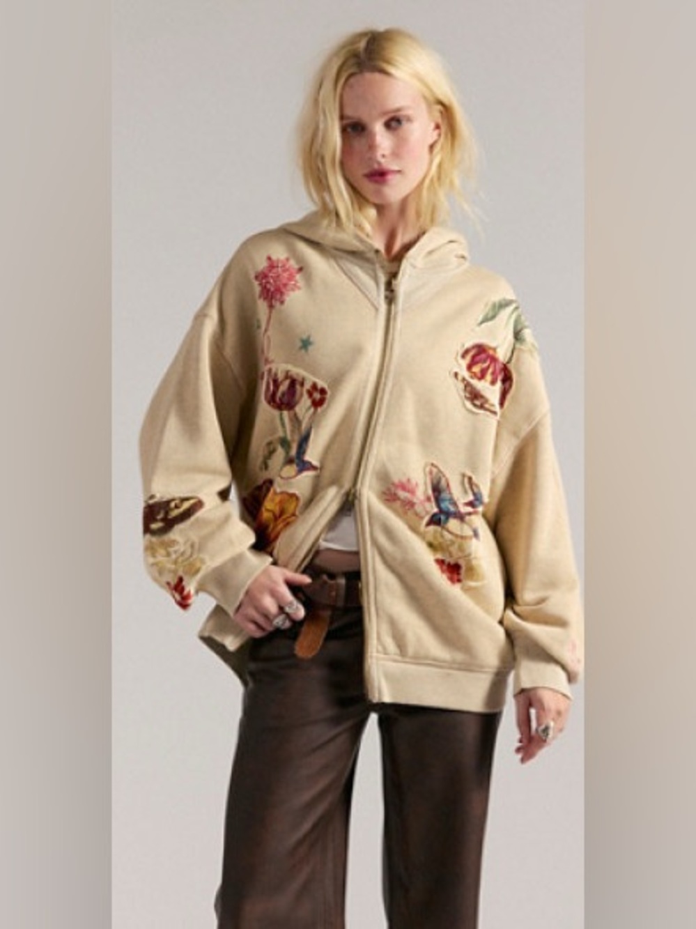 Free People Grandma's Garden Hoodie Size XL NWT